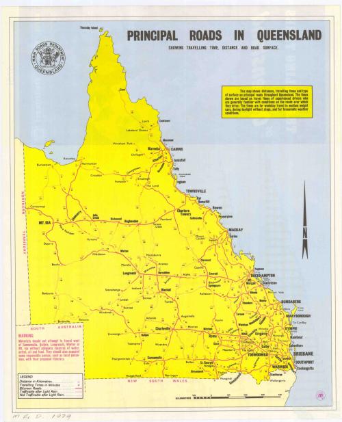 Principal roads in Queensland, 1979 Queensland Historical Atlas